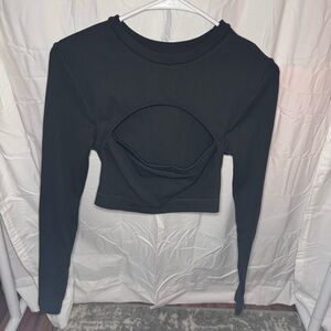SET Active Black Long Sleeve Crop Top